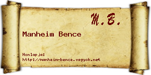 Manheim Bence névjegykártya