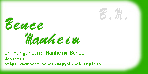 bence manheim business card